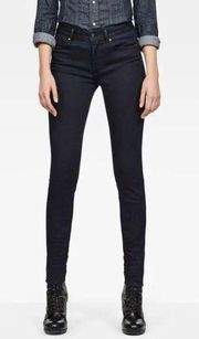 G-Star Raw Lynn D Jeans Womens Size 28 Blue Dark Wash Denim Mid Rise Skinny