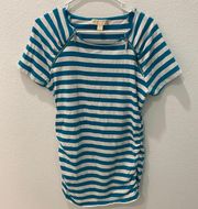 Blue and White Ruched Top Size Large