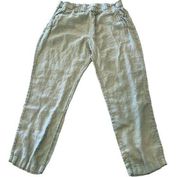 WOMEN’S C&C California light green linen paperbag pants