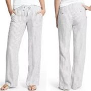 ✨ATHLETA Linen Herringbone Gray & White Striped Pull-On Pants✨