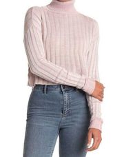 Abound Ribbed Turtleneck Barbie Sweater in Pink Salmon L