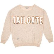 Simply Southern NWT  Everyday Pullover Sweater “TAILGATE” Pawprint Tan Cream XL