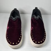 ASH Jessica S Slip On Velvet Stud Rhinestone Platform Skate Sneaker Size 37