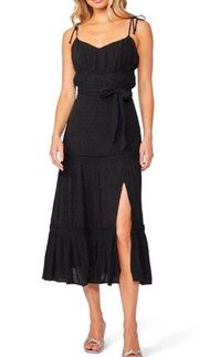 NWT Paige Women’s Black Sleeveless Denim Inesa Midi Dress Size Medium