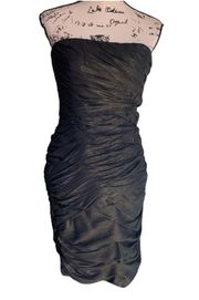 COPY - Badgley Mischka Silk Brown Bronze Cocktail Dress Size 6