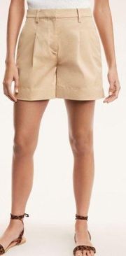 Brooks Brothers High Waisted Cotton Shorts Tan