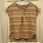 Kavu True Outdoor Wear Short Sleeve V-Neck T-Shirt Cotton size Small