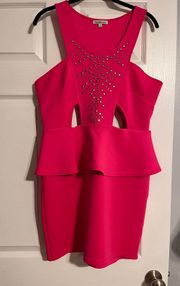 Hot Pink Cut-Out Dress