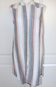 Cloth & Stone Sunburst Fray Button Down Dress Size XS