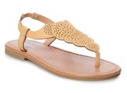 Sonoma ᪥ Laser Cut Vegan Leather Gladiator Thong Flat Sandals ᪥ Butter Yellow 6M