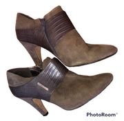 Isola Taupe Grey Sabriel Suede Lizard Booties