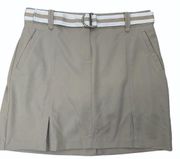 Izod Golf Women's Tan Belted Skort Skirt w/Shorts Front & Back Pockets Size 8