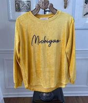 University of Michigan NCAA Big 10 Pullover Tunic Shirt Yellow M