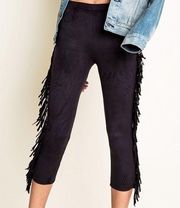 Bohemian Crop Fringe Skinny Pants (Urban Chic)