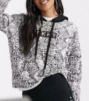 DKNY snake print hoodie white