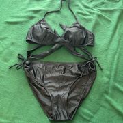 Amazon black tie bikini set from