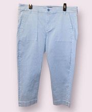 Liverpool Ankle Utility Pants with Side Slit in Blue Heaven - size 16/33
