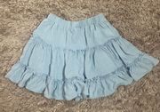 Princess Polly Blue Tiered Mini Skirt