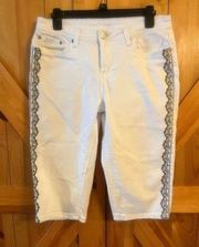 Christopher & Banks WOMENS  CROP DENIM JEANS STRETCH WHITE SIZE 6