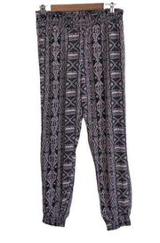 Artisan NY | Southwestern Boho Style High Rise Loungewear Joggers | Large