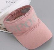 Lightweight SPORT Sun Visor Knitted Casual Hat Gold Baseball Cap for Women Pink