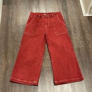 Etophe Studios Denim Cullotts in brick Red