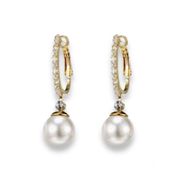 White Pearl Dangle Drop Earrings for Women