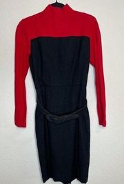 Vintage Bloomingdales wool mock neck dress