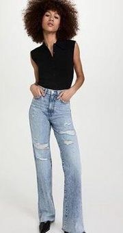 💕VERONICA BEARD💕 Dylan Straight Leg Jeans Distressed Pebble Stone Blue 25 NWT