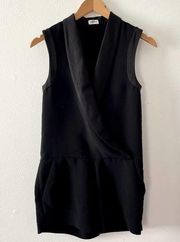 L'Agence Romper Womens 0 Extra Small Black Tuxedo Suit Sleeveless Dressy Classic