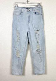 Wild Fable  Light Wash Distressed Ripped Highest Rise Mom Jean