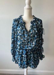 PARKER Blue Floral Drop Waist Dress Size Small NEW