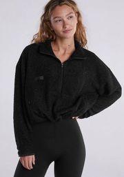 LIGHTWEIGHT FLEECE HALF ZIP - ONYX