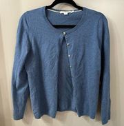 Boden Women’s Cardigan Blue Cotton Blend Size 8 Button Up Sweater