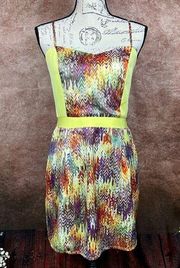 Pink Stitch Mini Dress - Yellow and Multicolor - size 6