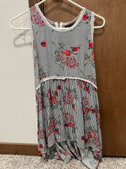 Staccato Floral And Stripes Peplum Tank Top
