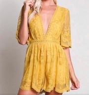 Yellow Lace Romper