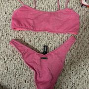 Selling pink triangle bikini!