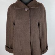 Hilary Radley Studio Brown Wool Blend Coat S