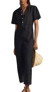 Unpublished Anthro Black Short Sleeve Jumpsuit Coverall Utility Size Large NWT