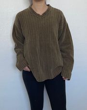 Vintage Dark Green Velvet  Sweater