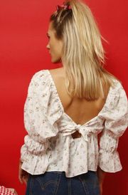 Tie Back Floral Blouse