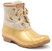 Sperry Saltwater Duck Rainboots in Metallic Gold Size 9 NIB