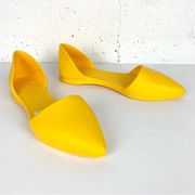 Native Women's Audrey D'Orsay Pointed Flats EVA Slip On Groovy Yellow Size 8.5