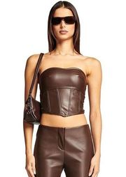 I am gia  Brown Leather Corset Top