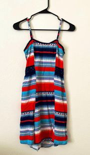 Red & Blue Print Dress