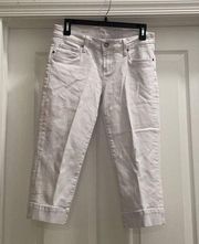 KUT white crop jeans size 4