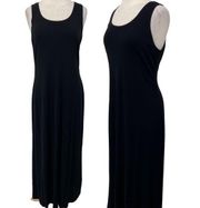 Vintage Joseph Ribkoff Maxi Dress Stretchy Knit Sleeveless Scoopneck Black 14 L