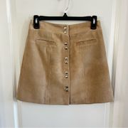 187 Intermix Genuine Leather Snap Mini Skirt Size P/XS