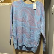 Nwt hollister oversized blue and purple marbled sweater